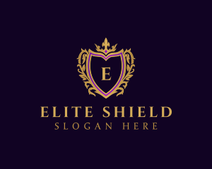 Elegant Crown Shield Crest logo design