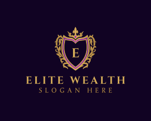 Elegant Crown Shield Crest logo design