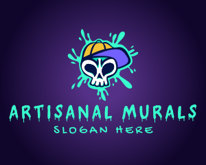 Skull Art Graffiti logo design