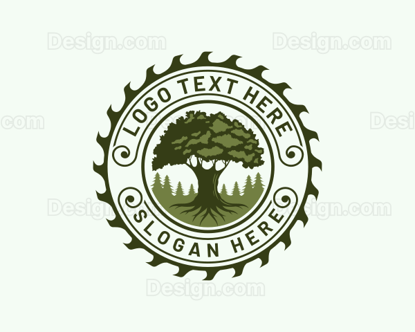 Sawmill Woodwork Lumberjack Logo