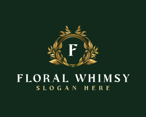 Floral Wreath Crest logo