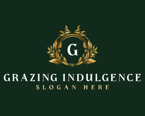 Floral Wreath Crest logo