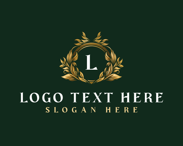 Floral Wreath Crest logo
