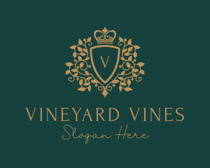 Crown Vine Shield logo design