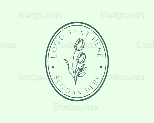 Luxury Salon Floral Oval Logo