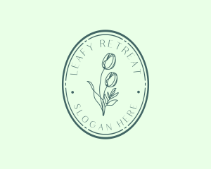 Luxury Salon Floral Oval logo design