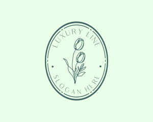 Luxury Salon Floral Oval logo design