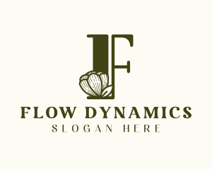 Feminine Flower Letter F logo design