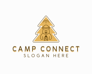 Bear Campfire Camp logo design