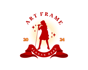 Female Karaoke Singer Logo