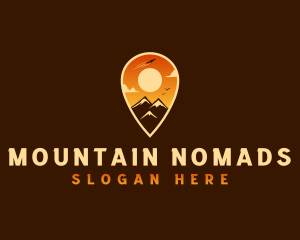 Mountain Location Pin logo design