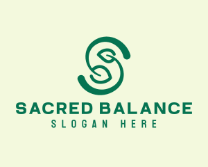 Organic Leaf Letter S  logo design