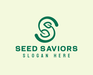 Organic Leaf Letter S  logo design