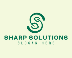 Organic Leaf Letter S  logo design