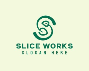 Organic Leaf Letter S  logo design