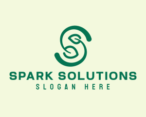 Organic Leaf Letter S  logo design