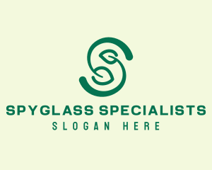 Organic Leaf Letter S  logo design