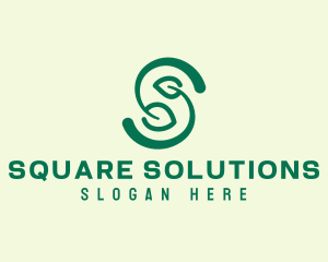 Organic Leaf Letter S  logo design