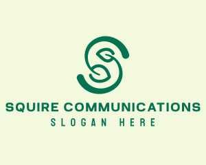 Organic Leaf Letter S  logo design