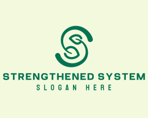 Organic Leaf Letter S  logo design