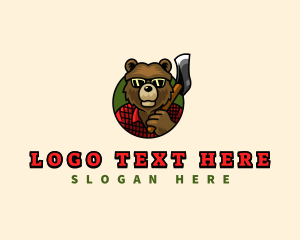 Bear Axe Lumberjack Logo