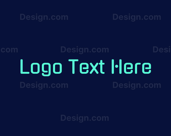 Bright Neon Blue Text Logo