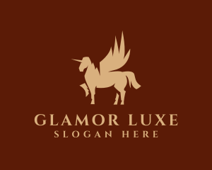 Luxe Unicorn Wings logo design