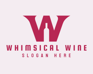 Letter W Wine Bottle  logo design