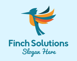 Colorful Hummingbird Wings logo design