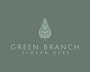 Outline Tree Branch logo design