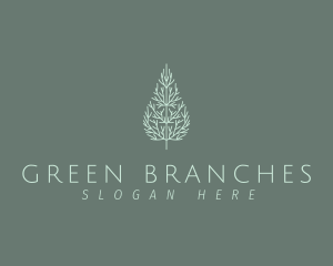 Outline Tree Branch logo design