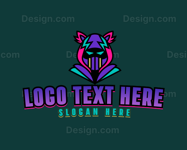 Neon Hoodie Cat Mask Logo