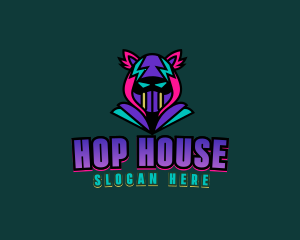 Neon Hoodie Cat Mask logo design