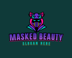 Neon Hoodie Cat Mask logo design