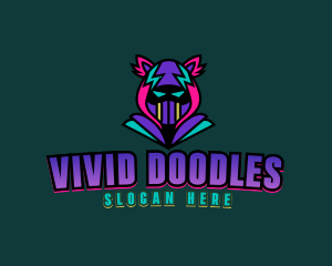 Neon Hoodie Cat Mask logo design