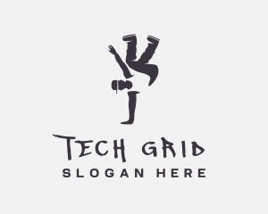 Gray Man Breakdance logo design