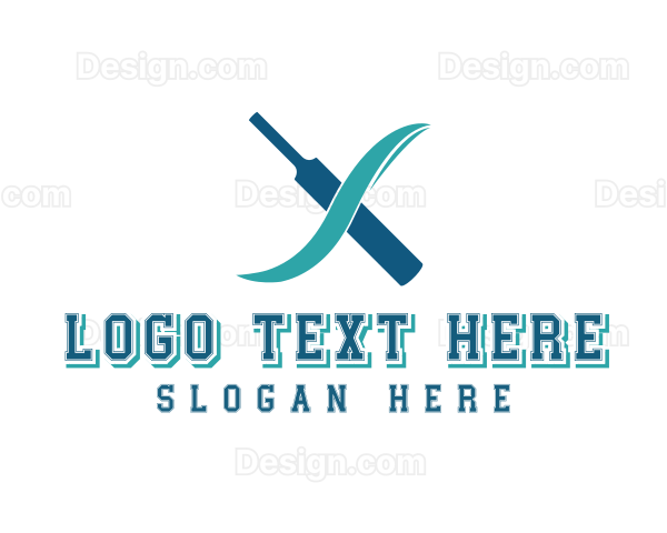 Cricket Bat Letter X Logo