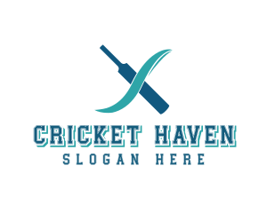 Cricket Bat Letter X logo