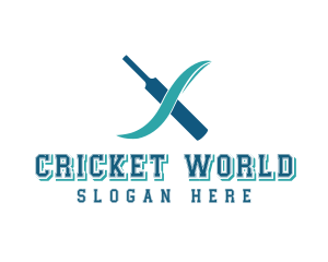 Cricket Bat Letter X logo