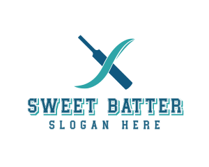 Cricket Bat Letter X logo