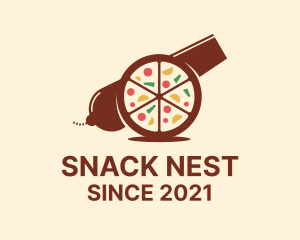 Pizza Cannon Restaurant logo design