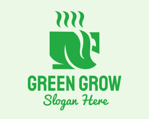 Green Herbal Tea Cup logo design