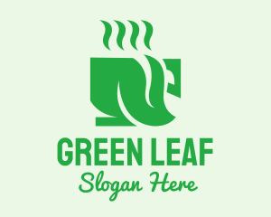 Green Herbal Tea Cup logo design