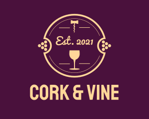 Wine Distillery Badge logo design