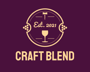 Wine Distillery Badge logo