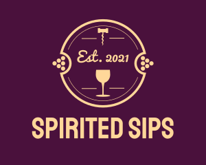 Wine Distillery Badge logo design