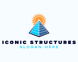 Pyramid Sun Structure logo design