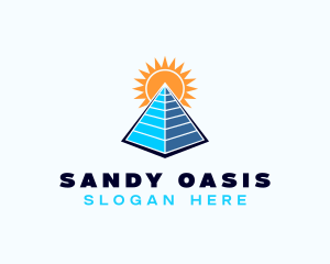 Pyramid Sun Structure logo design