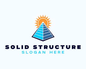 Pyramid Sun Structure logo design