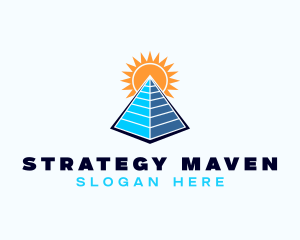 Pyramid Sun Structure logo design